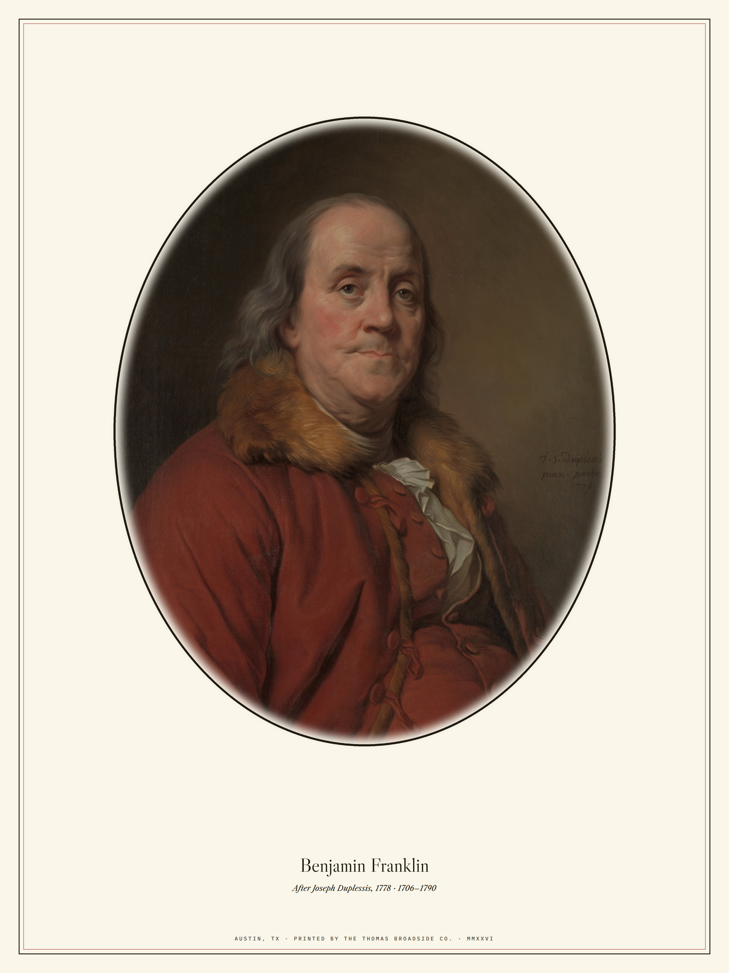 Franklin portrait broadside from the collection